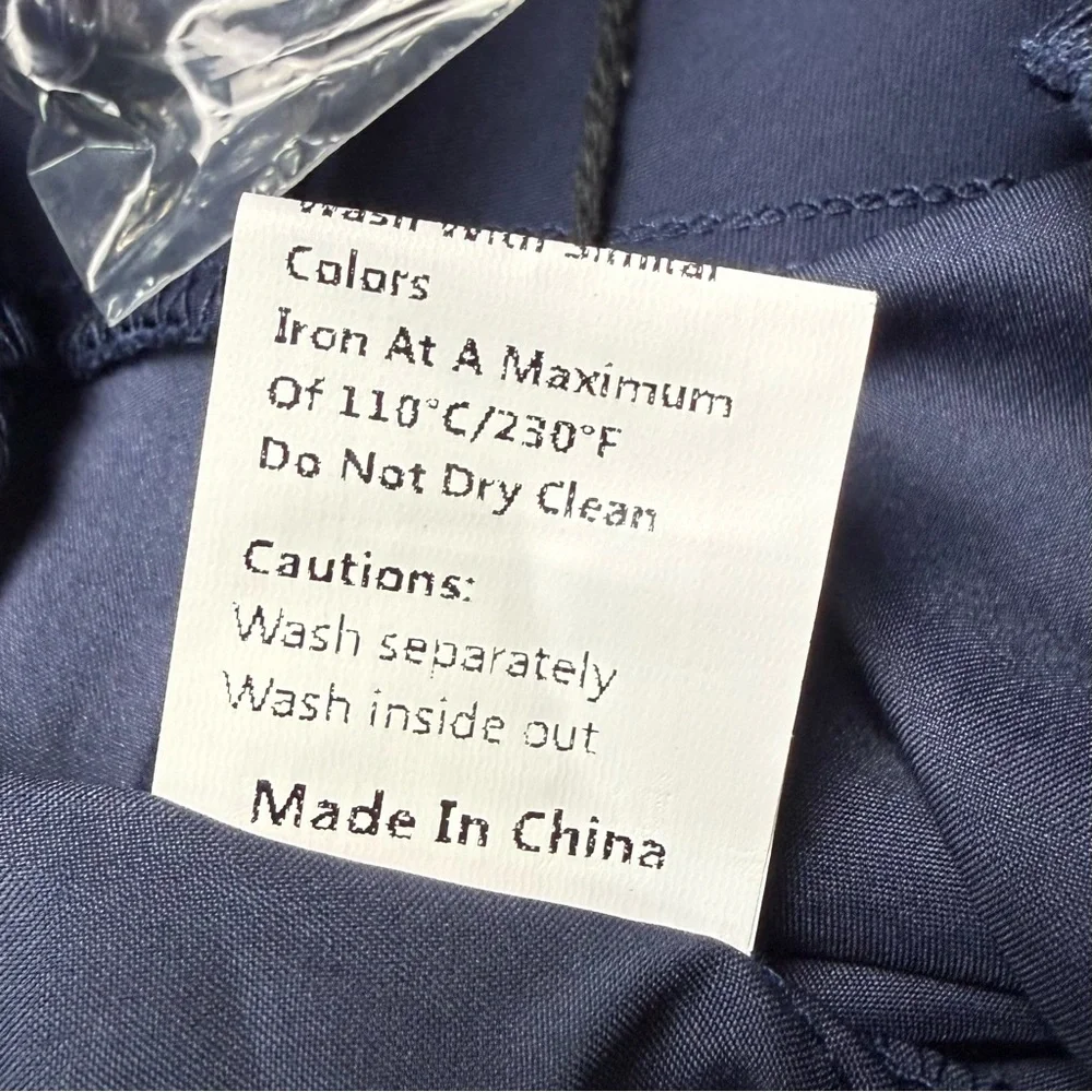 Commense Navy Satin Cross Neck Tiered Mini Dress  Cocktail Party Medium NWT - Picture 9 of 9